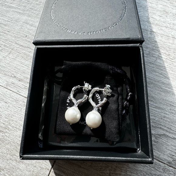 NWT Peter Thomas Roth Sterling Silver & White Pearl Earrings David Yurman - Picture 6 of 6